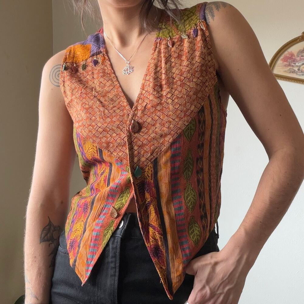 Vintage Abstract Beaded Vest